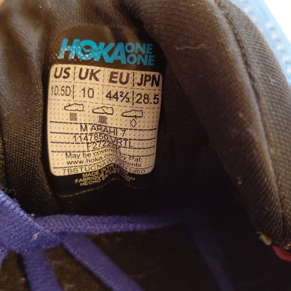 Hoka Men's Blue Sneakers with Yellow Highlights - Picture 5 of 9